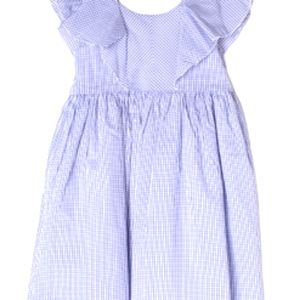 Mabel+Honey Blue Plaid Dress Bow in the Back